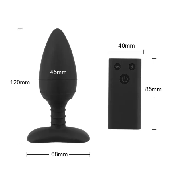 Vibratore a Scossa Elettrica, Plug Anale E-Stim con Controllo Remoto, Buttplug Vibrante, Dildo Dilatatore Anale, Giocattolo Intimo e Masturbatore - immagine 24