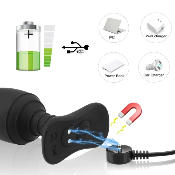 Vibratore a Scossa Elettrica, Plug Anale E-Stim con Controllo Remoto, Buttplug Vibrante, Dildo Dilatatore Anale, Giocattolo Intimo e Masturbatore - immagine 27