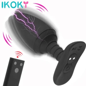 Vibratore a Scossa Elettrica, Plug Anale E-Stim con Controllo Remoto, Buttplug Vibrante, Dildo Dilatatore Anale, Giocattolo Intimo e Masturbatore