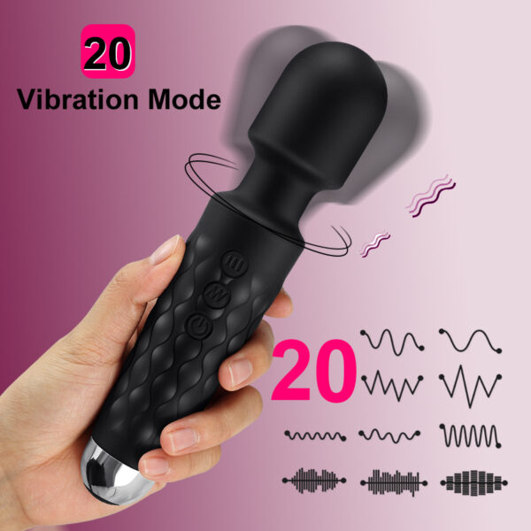Vibratore AV Magic Wand con 20 Velocità, Dildo Stimolatore del Clitoride per Donne, Ricaricabile USB, Massaggiatore Sexy, Giocattolo Erotico per Adulti 18+ - immagine 19