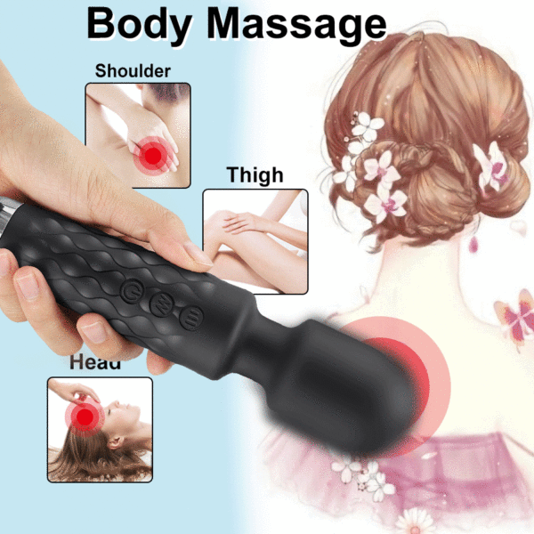 Vibratore AV Magic Wand con 20 Velocità, Dildo Stimolatore del Clitoride per Donne, Ricaricabile USB, Massaggiatore Sexy, Giocattolo Erotico per Adulti 18+ - immagine 16