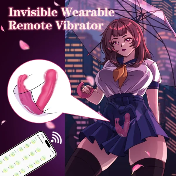 Vibratore Indossabile con Dildo per Punto G - Giocattolo Erotico per Donne, Controllo Remoto via App, Mutandine Vibranti Mini, Rose-Toy, Macchina del Sesso - immagine 5