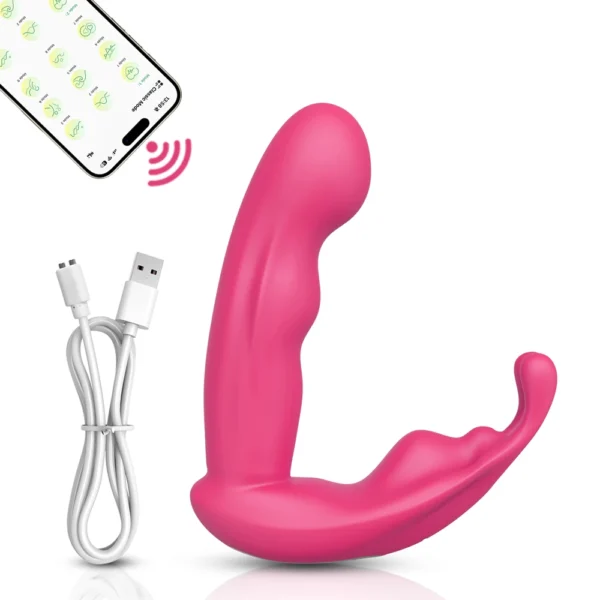 Vibratore Indossabile con Dildo per Punto G - Giocattolo Erotico per Donne, Controllo Remoto via App, Mutandine Vibranti Mini, Rose-Toy, Macchina del Sesso - immagine 10