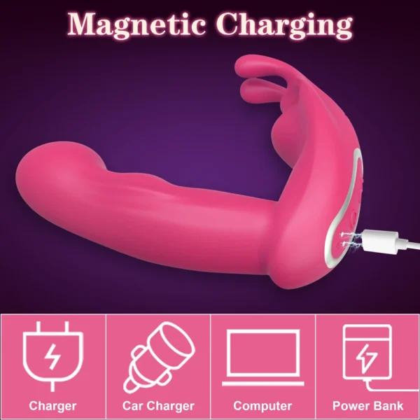 Vibratore Indossabile con Dildo per Punto G - Giocattolo Erotico per Donne, Controllo Remoto via App, Mutandine Vibranti Mini, Rose-Toy, Macchina del Sesso - immagine 4