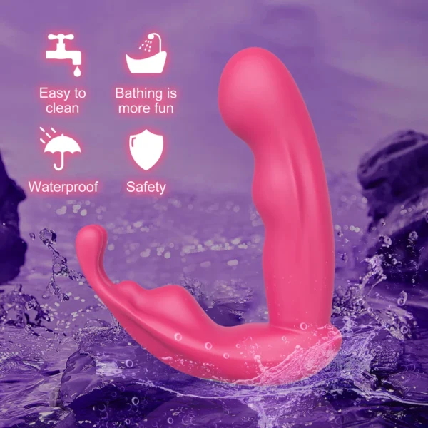 Vibratore Indossabile con Dildo per Punto G - Giocattolo Erotico per Donne, Controllo Remoto via App, Mutandine Vibranti Mini, Rose-Toy, Macchina del Sesso - immagine 3