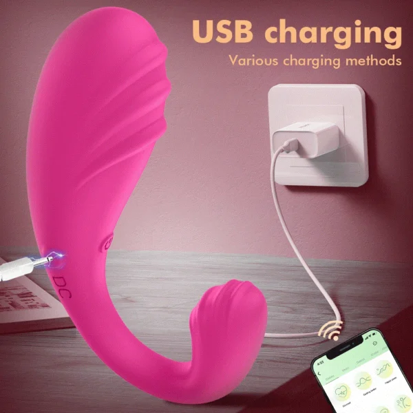 Vibratore con Doppio Motore - Controllo Remoto via App, Dildo per Donne, Wireless Bluetooth, Stimolatore Anale e Punto G, Vibratore Clitorideo e Mutandine Vibranti - immagine 4
