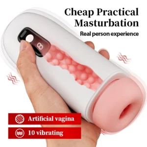 Masturbatore Maschile Automatico – Stimolatore Vibrante con Funzione di Suzione, Pompino Realistico e Simulazione Vaginale per il Massimo Piacere per Uomo