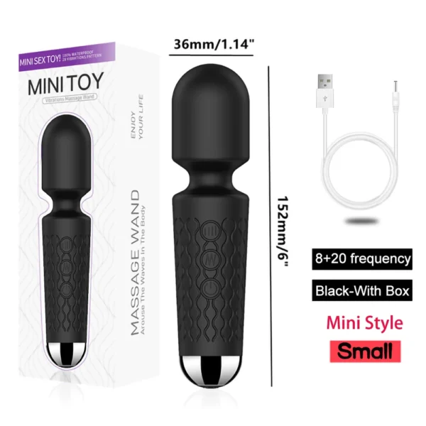 Vibratore AV Magic Wand con 20 Velocità, Dildo Stimolatore del Clitoride per Donne, Ricaricabile USB, Massaggiatore Sexy, Giocattolo Erotico per Adulti 18+ - immagine 8