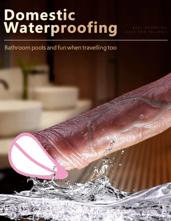 Pene Artificiale Ricaricabile con Movimento Telescopico, Oscillazione, Riscaldamento e Controllo Remoto, Vibratore in Silicone per Donne - immagine 31