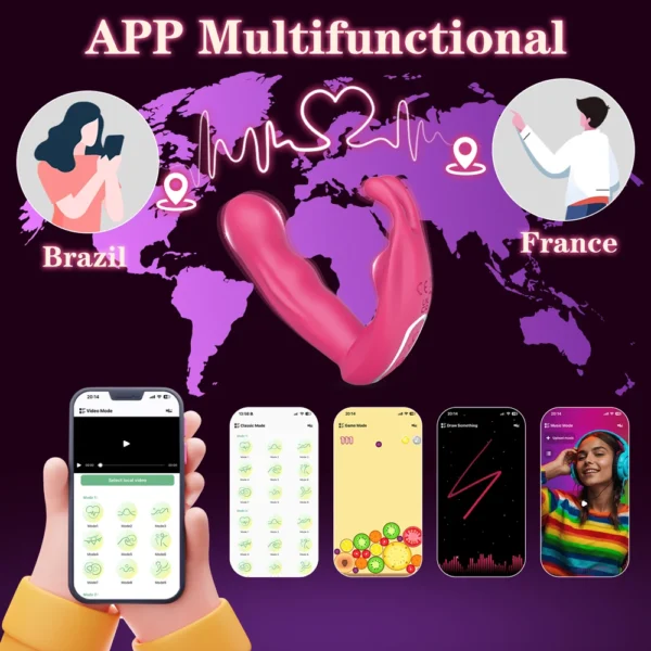 Vibratore Indossabile con Dildo per Punto G - Giocattolo Erotico per Donne, Controllo Remoto via App, Mutandine Vibranti Mini, Rose-Toy, Macchina del Sesso - immagine 19