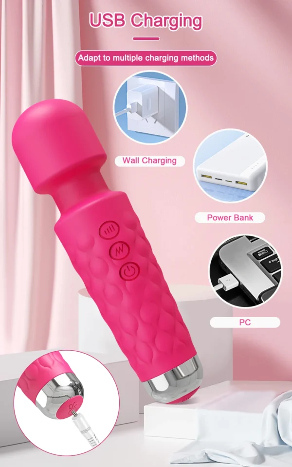 Stimolatore Punto G e Clitoride, Vibratore per Donne, Massaggiatore Potente per Punto G e Clitoride, Giocattolo Erotico AV Magic-Wand Femminile - immagine 21