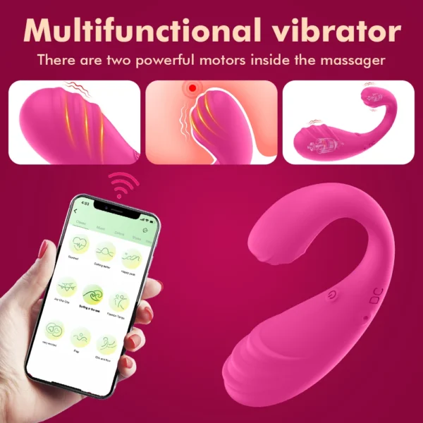 Vibratore con Doppio Motore - Controllo Remoto via App, Dildo per Donne, Wireless Bluetooth, Stimolatore Anale e Punto G, Vibratore Clitorideo e Mutandine Vibranti - immagine 21