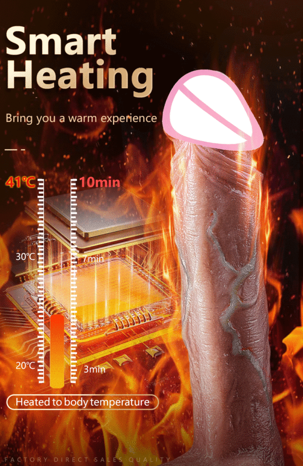 Pene Artificiale Ricaricabile con Movimento Telescopico, Oscillazione, Riscaldamento e Controllo Remoto, Vibratore in Silicone per Donne - immagine 27