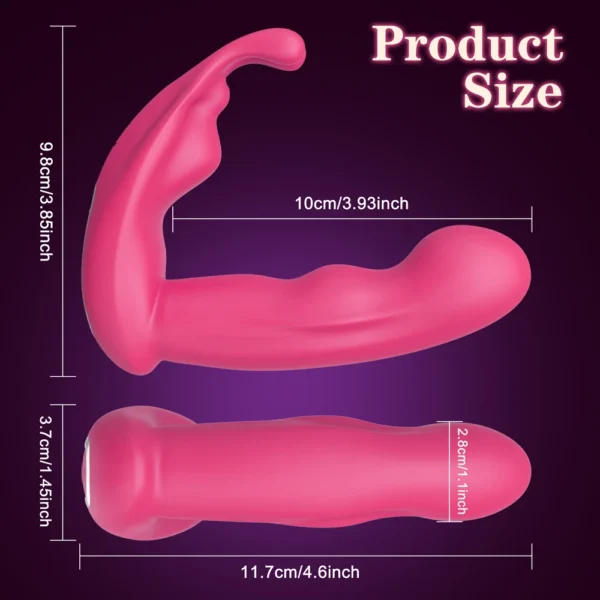 Vibratore Indossabile con Dildo per Punto G - Giocattolo Erotico per Donne, Controllo Remoto via App, Mutandine Vibranti Mini, Rose-Toy, Macchina del Sesso - immagine 6