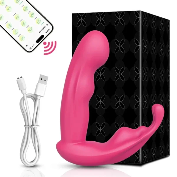 Vibratore Indossabile con Dildo per Punto G - Giocattolo Erotico per Donne, Controllo Remoto via App, Mutandine Vibranti Mini, Rose-Toy, Macchina del Sesso - immagine 8