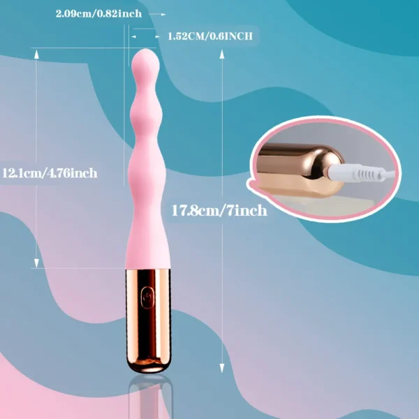 Plug Anale Vibrante con Perline – Giocattolo Erotico per Adulti, Stimolatore del Punto G e della Prostata, Dildo Masturbatore per Donna e Uomo - immagine 5