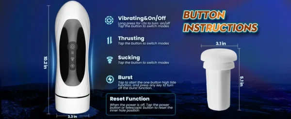 Masturbatore Maschile 4 in 1 – Dispositivo Automatico con Funzione di Suzione, Pompino Realistico, Massaggio Vaginale e Stimolazione Intensa per Uomo - immagine 16
