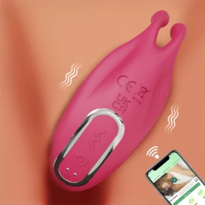 Vibratore Indossabile con Dildo per Punto G - Giocattolo Erotico per Donne, Controllo Remoto via App, Mutandine Vibranti Mini, Rose-Toy, Macchina del Sesso