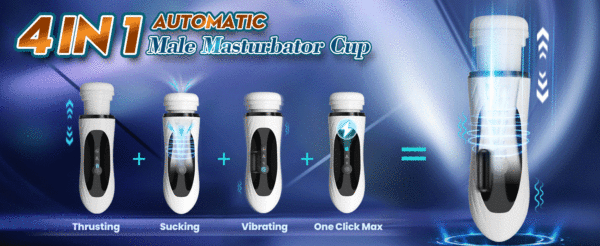 Masturbatore Maschile 4 in 1 – Dispositivo Automatico con Funzione di Suzione, Pompino Realistico, Massaggio Vaginale e Stimolazione Intensa per Uomo - immagine 9