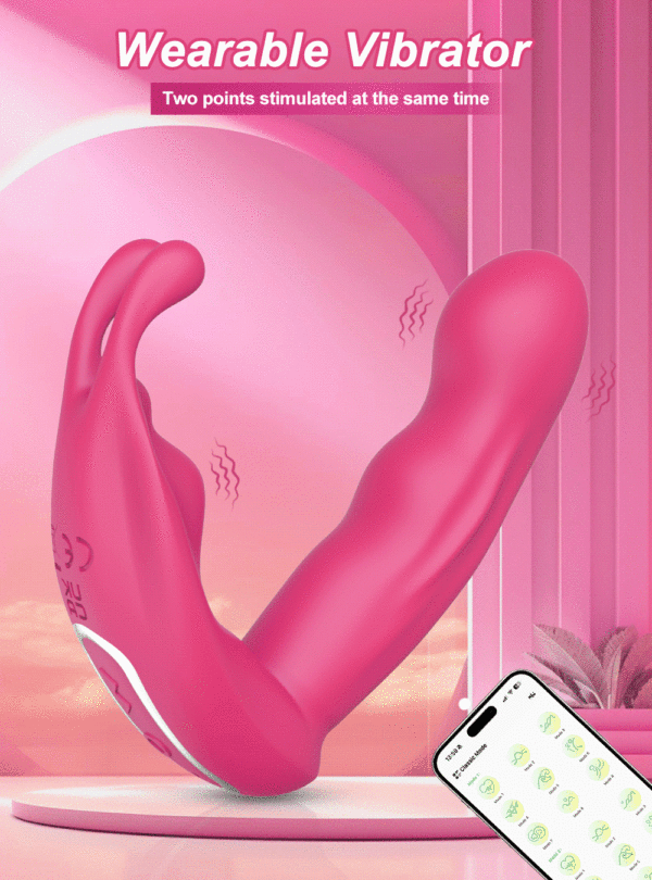 Vibratore Indossabile con Dildo per Punto G - Giocattolo Erotico per Donne, Controllo Remoto via App, Mutandine Vibranti Mini, Rose-Toy, Macchina del Sesso - immagine 11