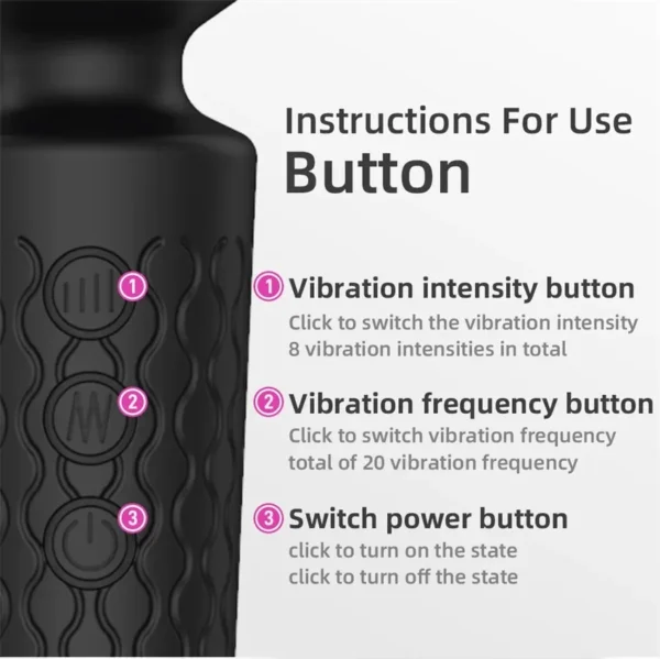 Vibratore AV Magic Wand con 20 Velocità, Dildo Stimolatore del Clitoride per Donne, Ricaricabile USB, Massaggiatore Sexy, Giocattolo Erotico per Adulti 18+ - immagine 5